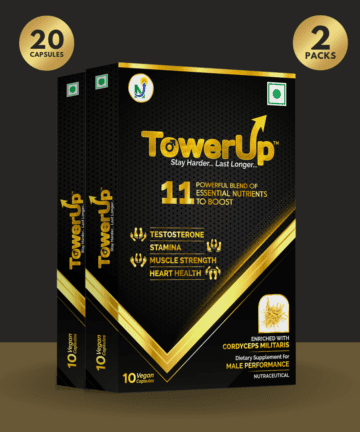 TowerUp - Male Performance Supplement Pills - Powered with 11 Essential Ingredients - Pack of 2